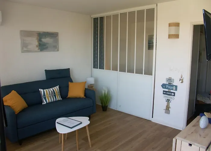 Studio Vue Mer, Balcon, Piscine, Clim, Parking Prive شقة Le Barcarès